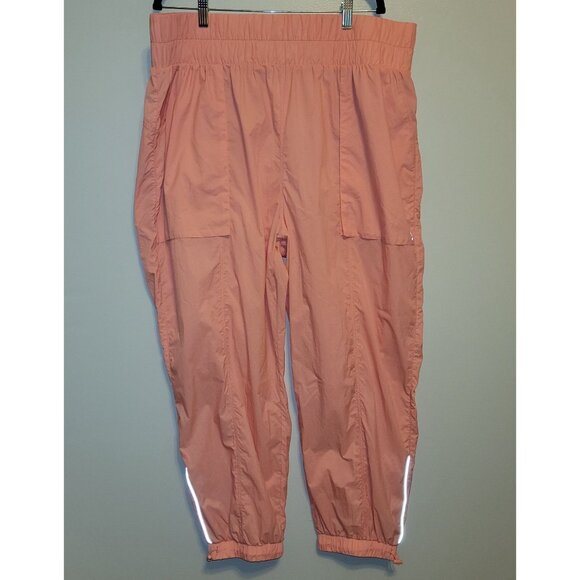 NWT Fabletics Pink Nylon Jogger Athletic Workout Pants Pockets Womens Size 2X - Picture 1 of 8